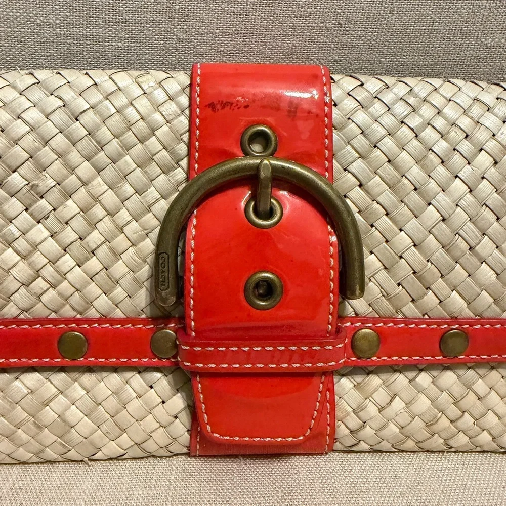 Coach SoHo Vintage Woven Straw Wristlet, No.A04K-4985